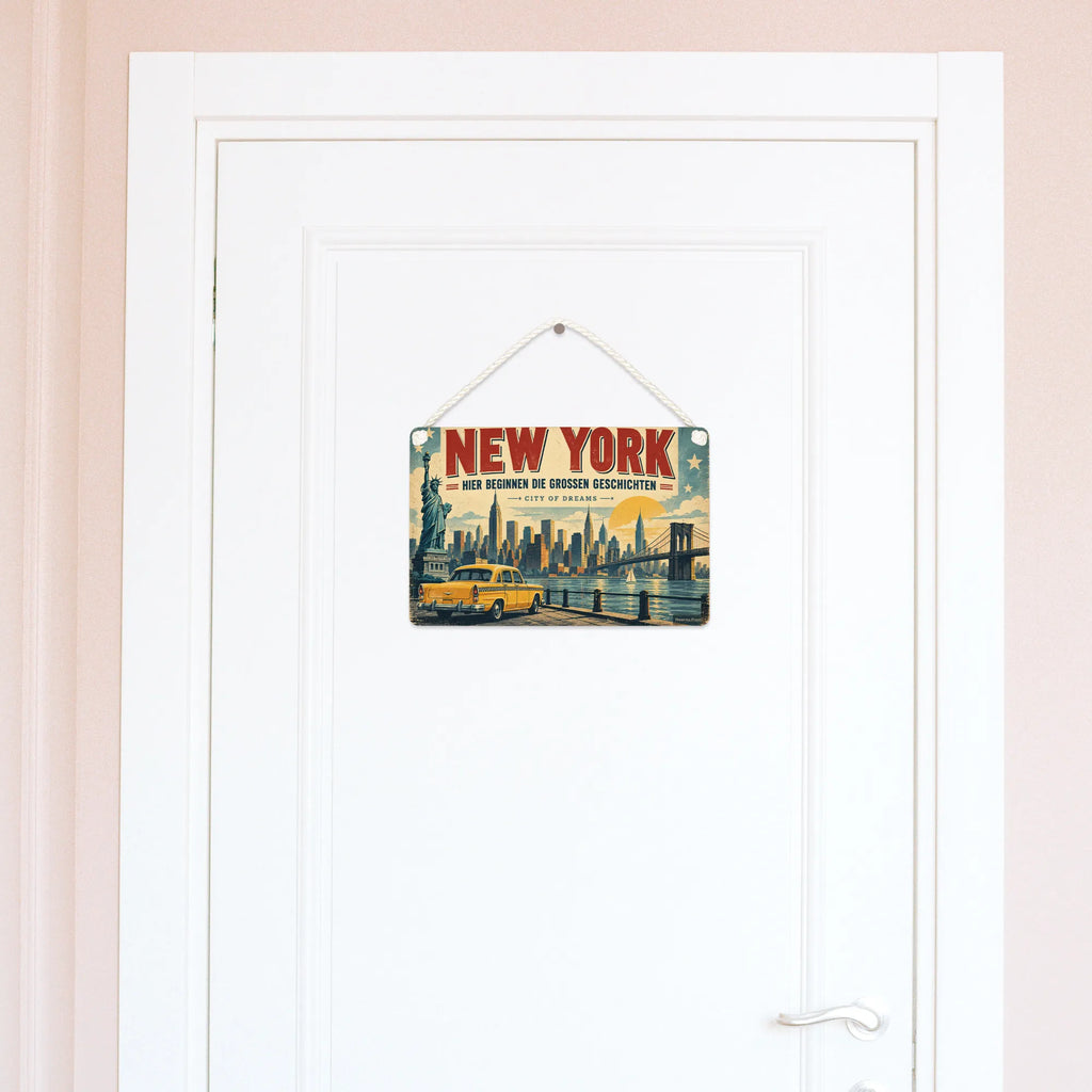 Nostalgisches New York Schild mit Skyline für Fans|p:2019832|h:9ba83291874eb25775e24624068b9586