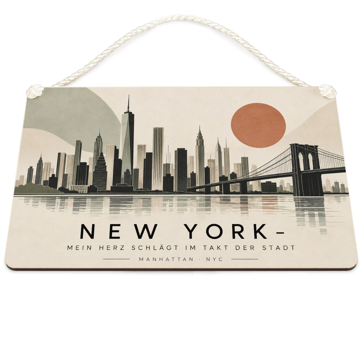 Liebevolles New York Schild für Fans mit Skyline