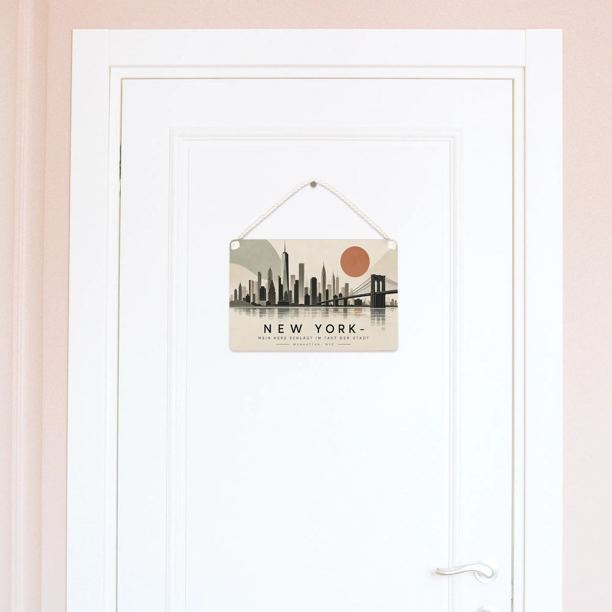 Liebevolles New York Schild für Fans mit Skyline