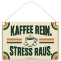 Lustiges Schild fürs Büro mit Kaffeetasse