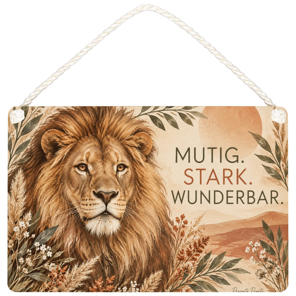 Mutmachendes Holzbild mit Löwe für Kinder|p:2019887|h:06522df649c7c29f3b2734e7e451dd15