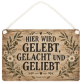 Gemütliches rustikales Wandbild aus Holz für Familie