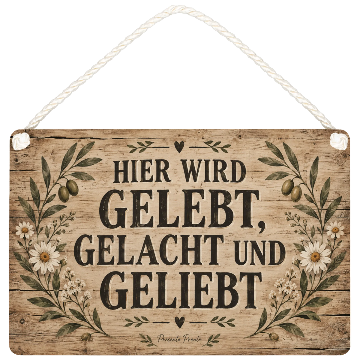Gemütliches rustikales Wandbild aus Holz für Familie