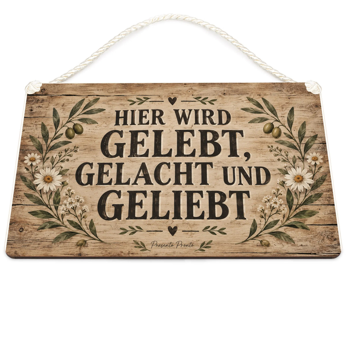 Gemütliches rustikales Wandbild aus Holz für Familie