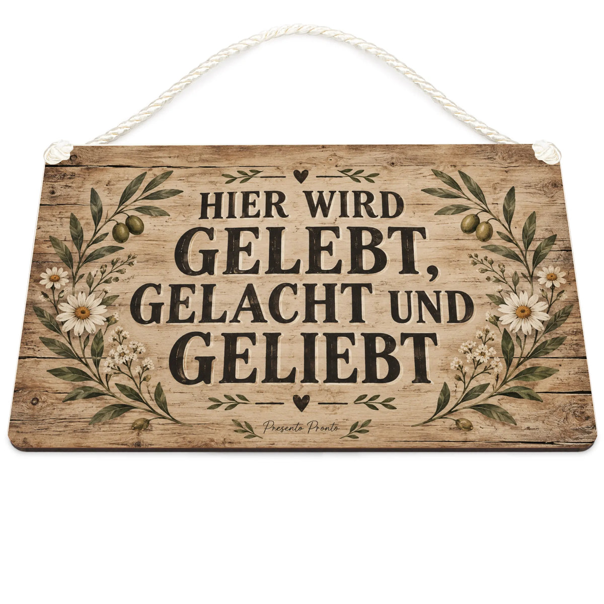 Gemütliches rustikales Wandbild aus Holz für Familie