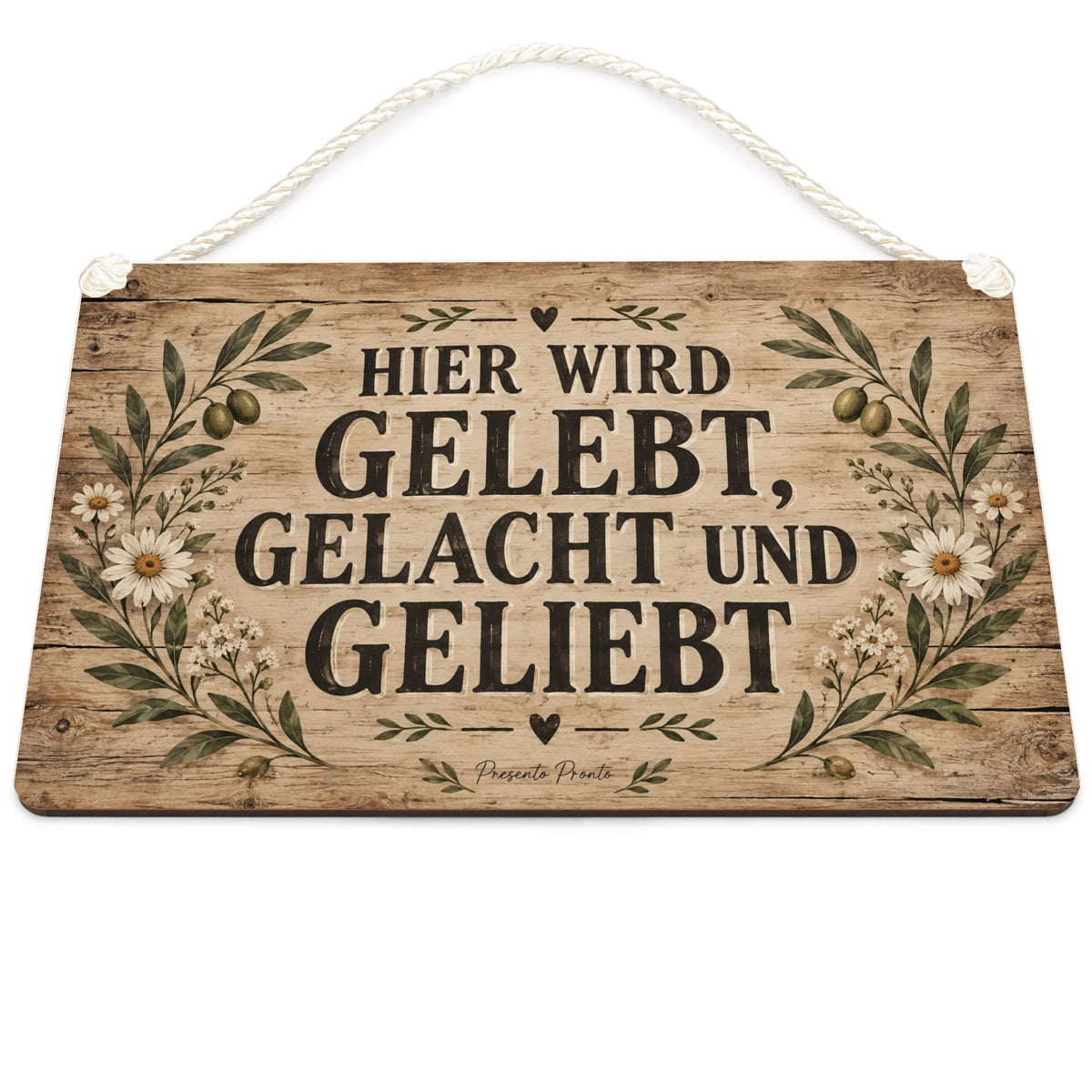 Gemütliches rustikales Wandbild aus Holz für Familie