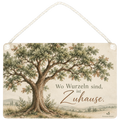 Warmherziges Wandbild aus Holz mit Baum für Zuhause