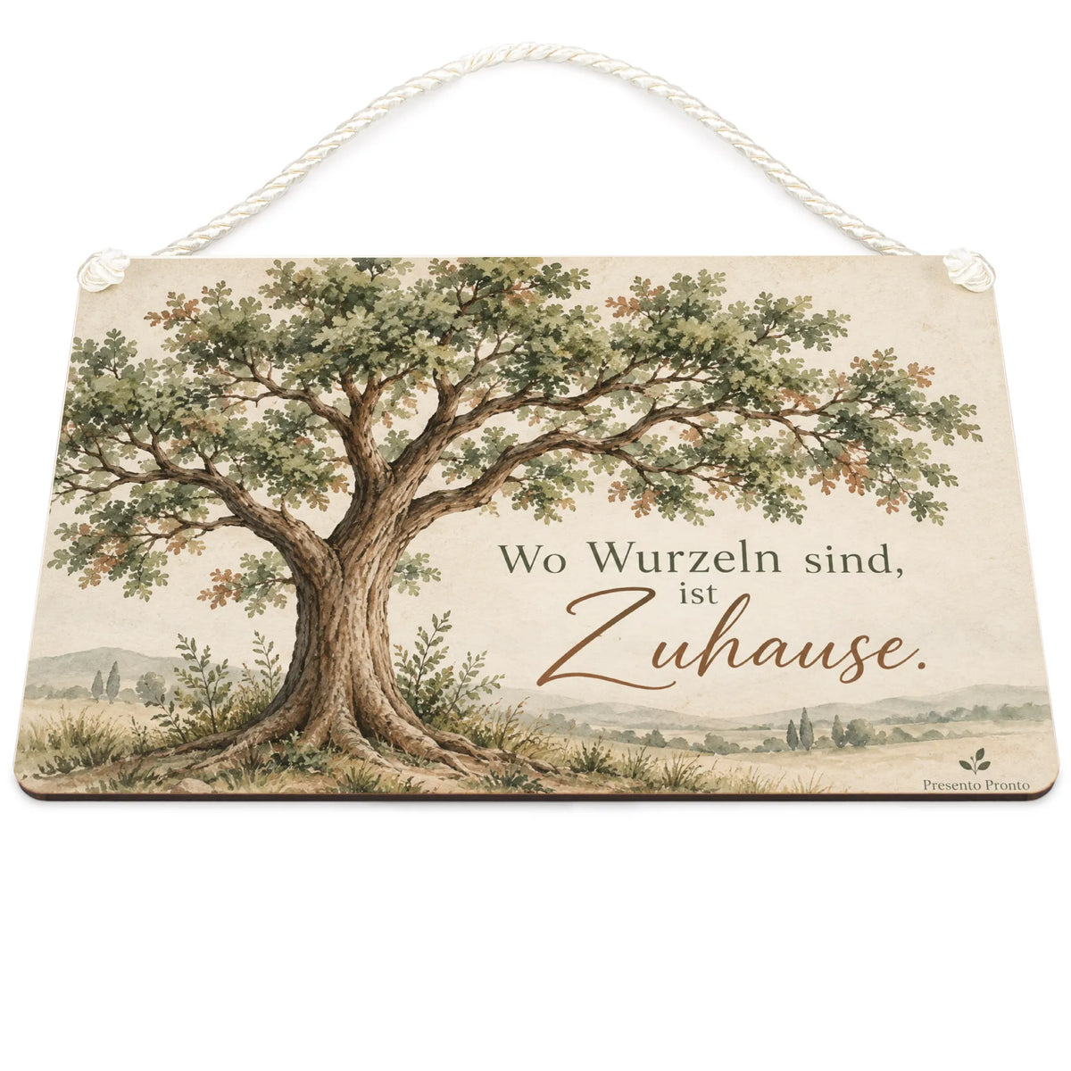 Warmherziges Wandbild aus Holz mit Baum für Zuhause