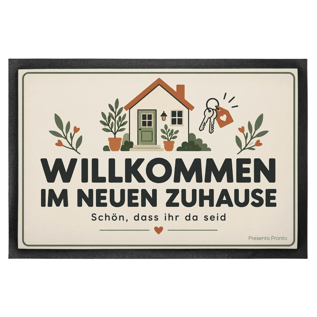 Herzliche Fußmatte zum Einzug mit gemütlichem Haus|p:2019946|h:9e254bbb1d5d9e8f73b8fa2f8438fa90