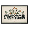 Herzliche Fußmatte zum Einzug mit gemütlichem Haus