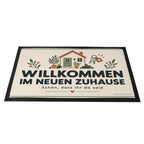 Herzliche Fußmatte zum Einzug mit gemütlichem Haus|p:2019946|h:09a87f6fd2fb2fe00708d17a4a7ba286