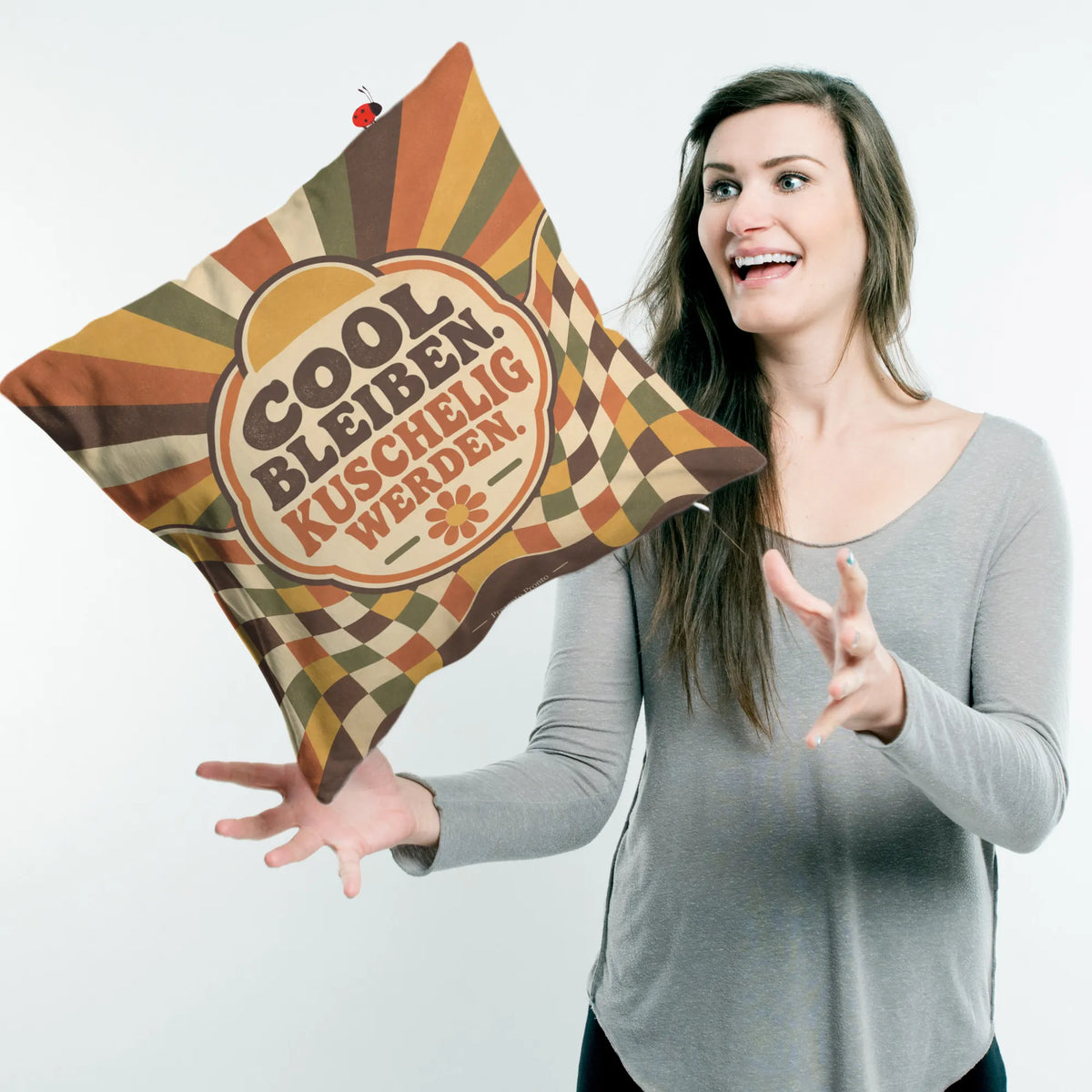 Cooles Kissen für Teenager mit Retro-Sonne