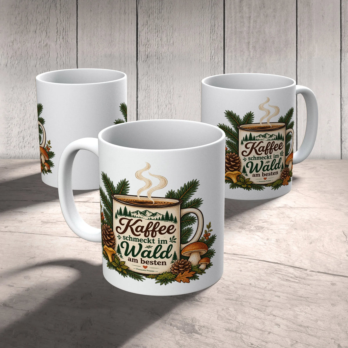 Gemütliche Wald Tasse für Naturliebhaber mit Tannenzweigen