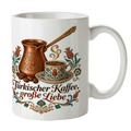 Romantische türkische Kaffeetasse für Türkeifans mit Mokkakanne