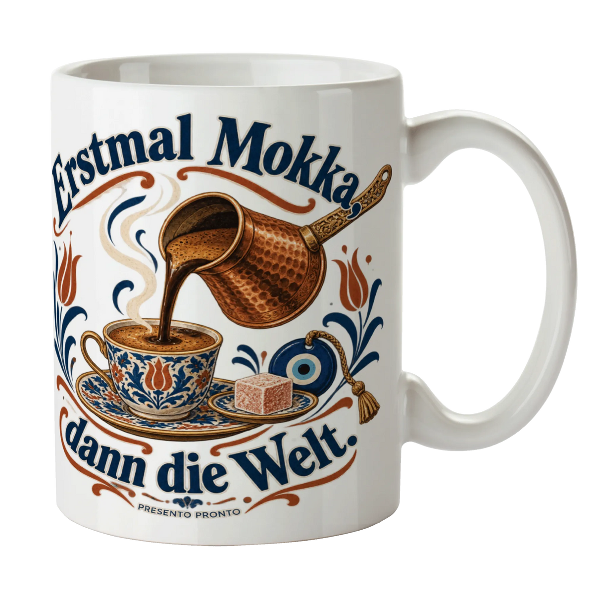 Lustige Türkische Kaffeetasse mit Cezve für Mokka-Fans