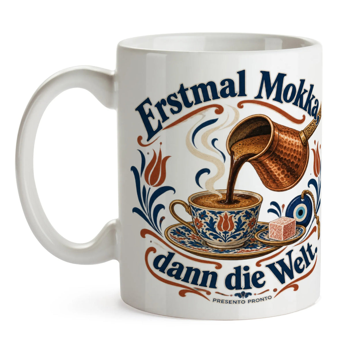 Lustige Türkische Kaffeetasse mit Cezve für Mokka-Fans