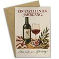 Elegante Geburtstagskarte für Weinliebhaber mit Weinglas