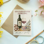 Elegante Geburtstagskarte für Weinliebhaber mit Weinglas|p:2020035|h:b5ac286ce485627610b82eb4b93ead72