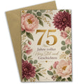 Elegante Geburtstagskarte zum 75. Geburtstag für Frauen mit Blumen
