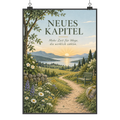 Besinnliches Plakat zum Ruhestand mit Sonnenaufgang