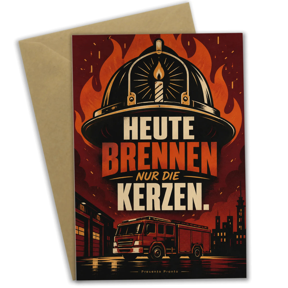 Lustige Einladungskarten für Feuerwehrfans mit Feuerwehrauto