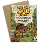 Lustige Geburtstagskarte für 30-jährigen Mann mit Grill|p:2020071|h:e792fa349991ced9113457ab7c2f30a2