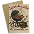 Lustige Geburtstagskarte zum Grillen mit Retro-Grill