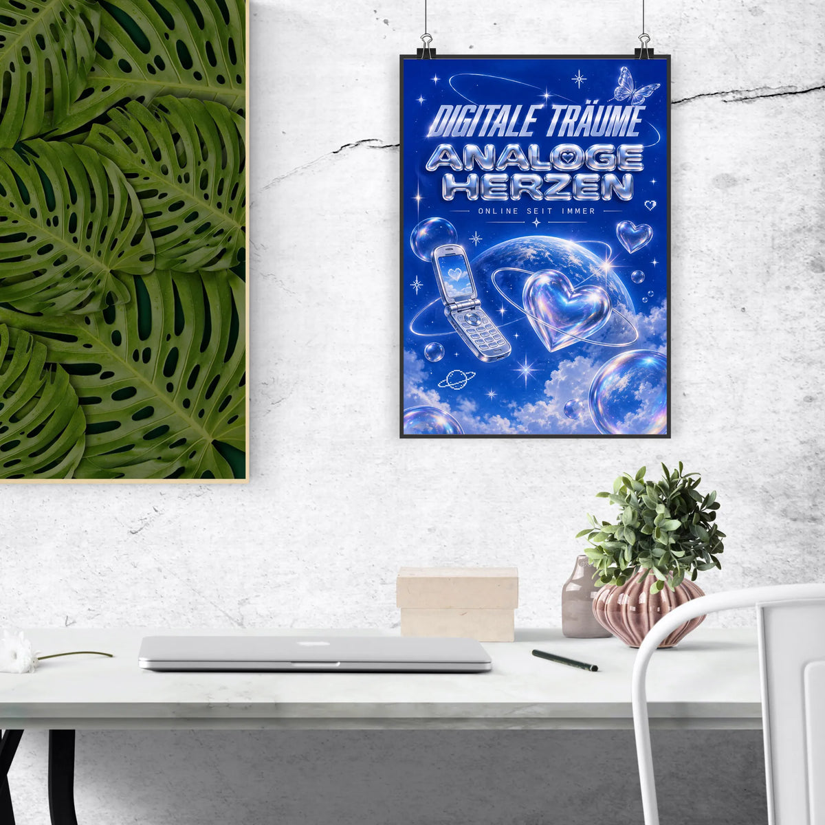 Nostalgisches Y2K-Poster für Fans mit Flip-Telefon
