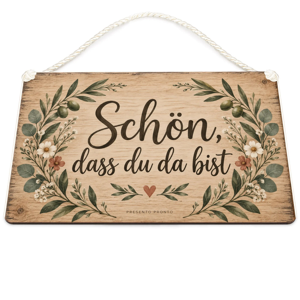 Einladendes Holzschild für die Haustür mit Olivenzweig|p:2020124|h:d950568c7d29d5ecad842b54333c0c2f