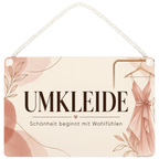 Elegantes Schild für die Umkleide mit Kleiderbügel|p:2020125|h:9adb6e67eb7fff6c41e3594cdb9b5ff5