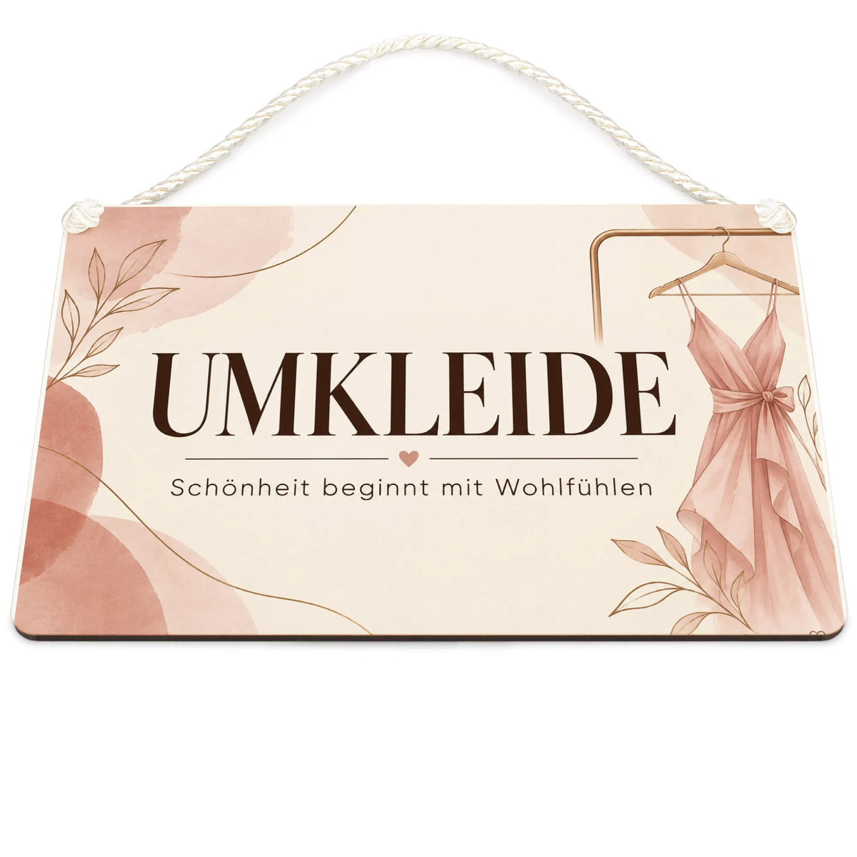 Elegantes Schild für die Umkleide mit Kleiderbügel