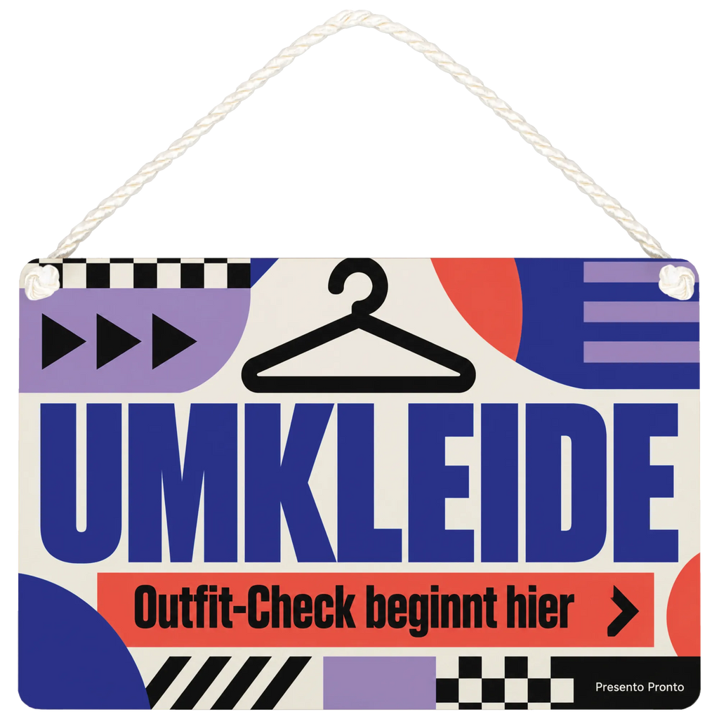Trendiges Schild für die Umkleide mit Kleiderbügel|p:2020128|h:7f534dc5b666c73f4d819c7717f262c6