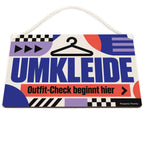 Trendiges Schild für die Umkleide mit Kleiderbügel|p:2020130|h:8eb1b70647f41d7eb00c7303c0922717