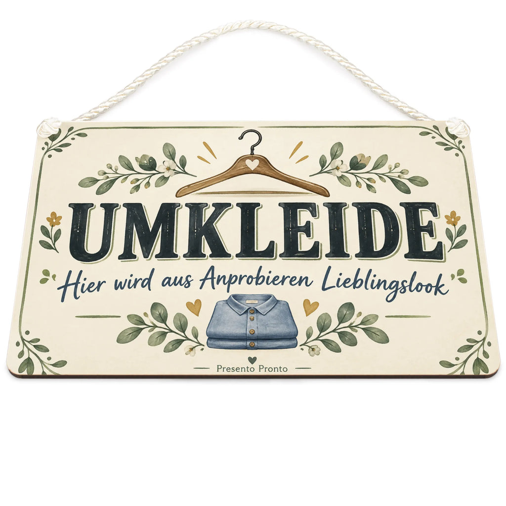 Einladendes Schild für die Umkleide mit Kleiderbügel|p:2020132|h:461a4623ba12acce9035938a2bb87be7