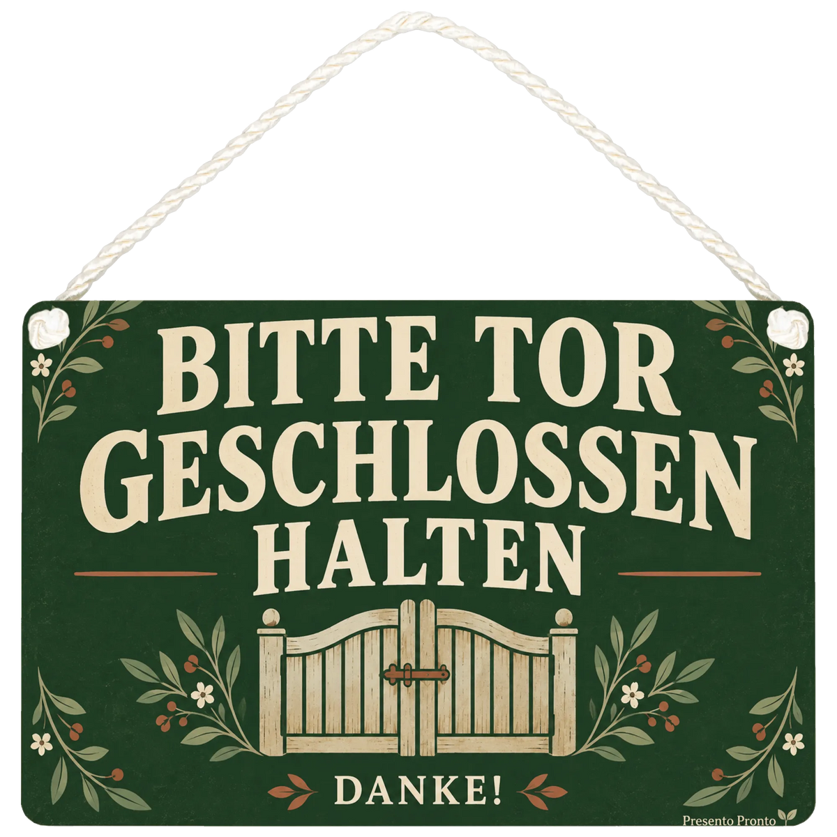 Höfliches Schild Tor geschlossen halten für Gartentor