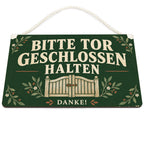 Höfliches Schild Tor geschlossen halten für Gartentor|p:2020134|h:023d65cd0a3ef2a481222a21522e61d5