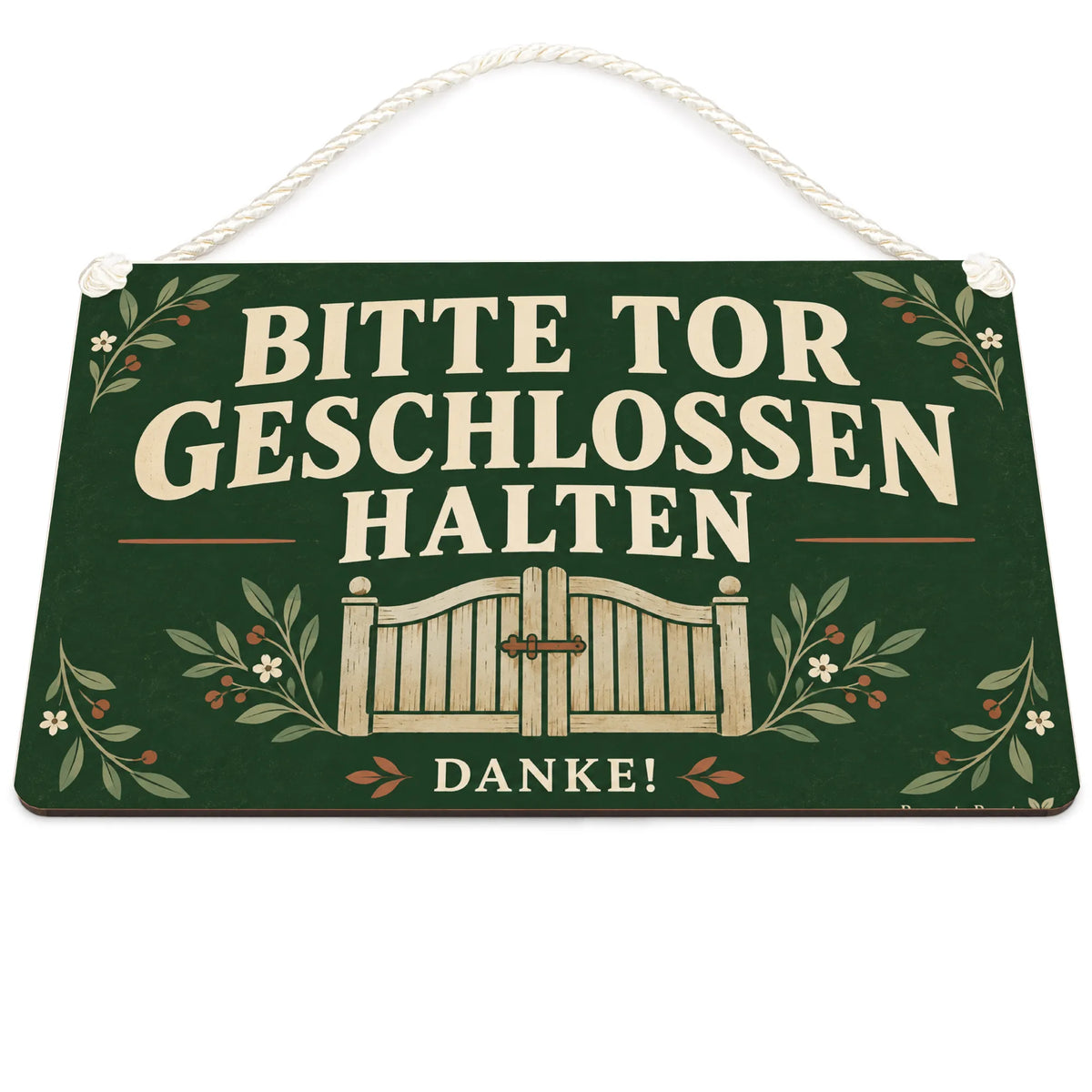 Höfliches Schild Tor geschlossen halten für Gartentor