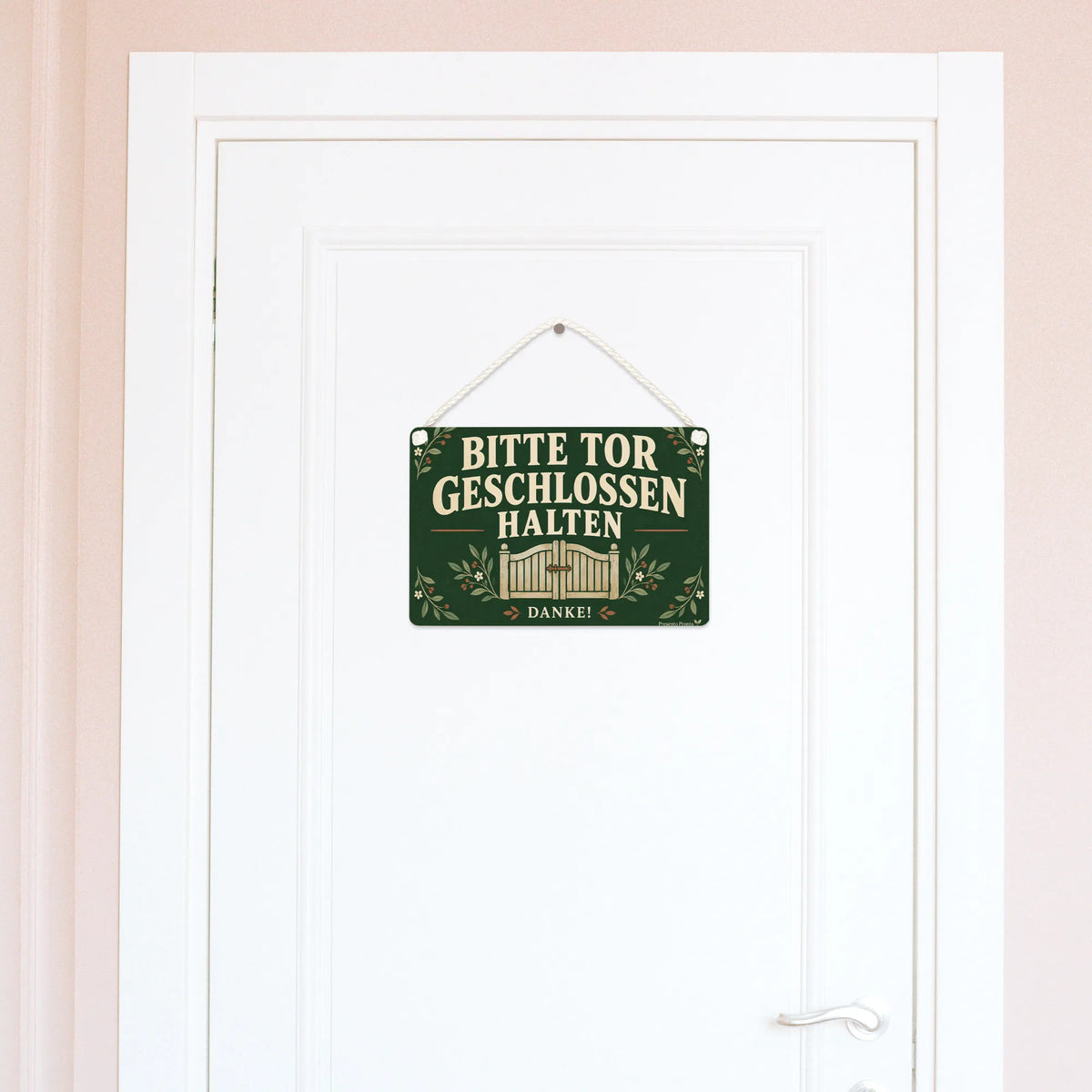 Höfliches Schild Tor geschlossen halten für Gartentor