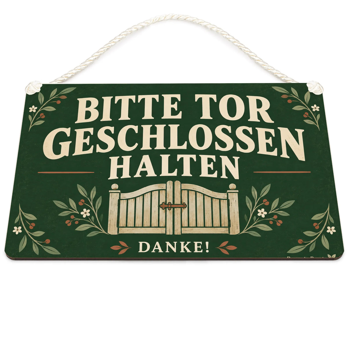 Höfliches Schild Tor geschlossen halten für Gartentor