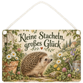 Süßes Schild mit Igel für Gartenfreunde
