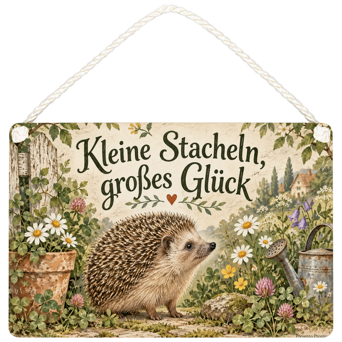 Süßes Schild mit Igel für Gartenfreunde