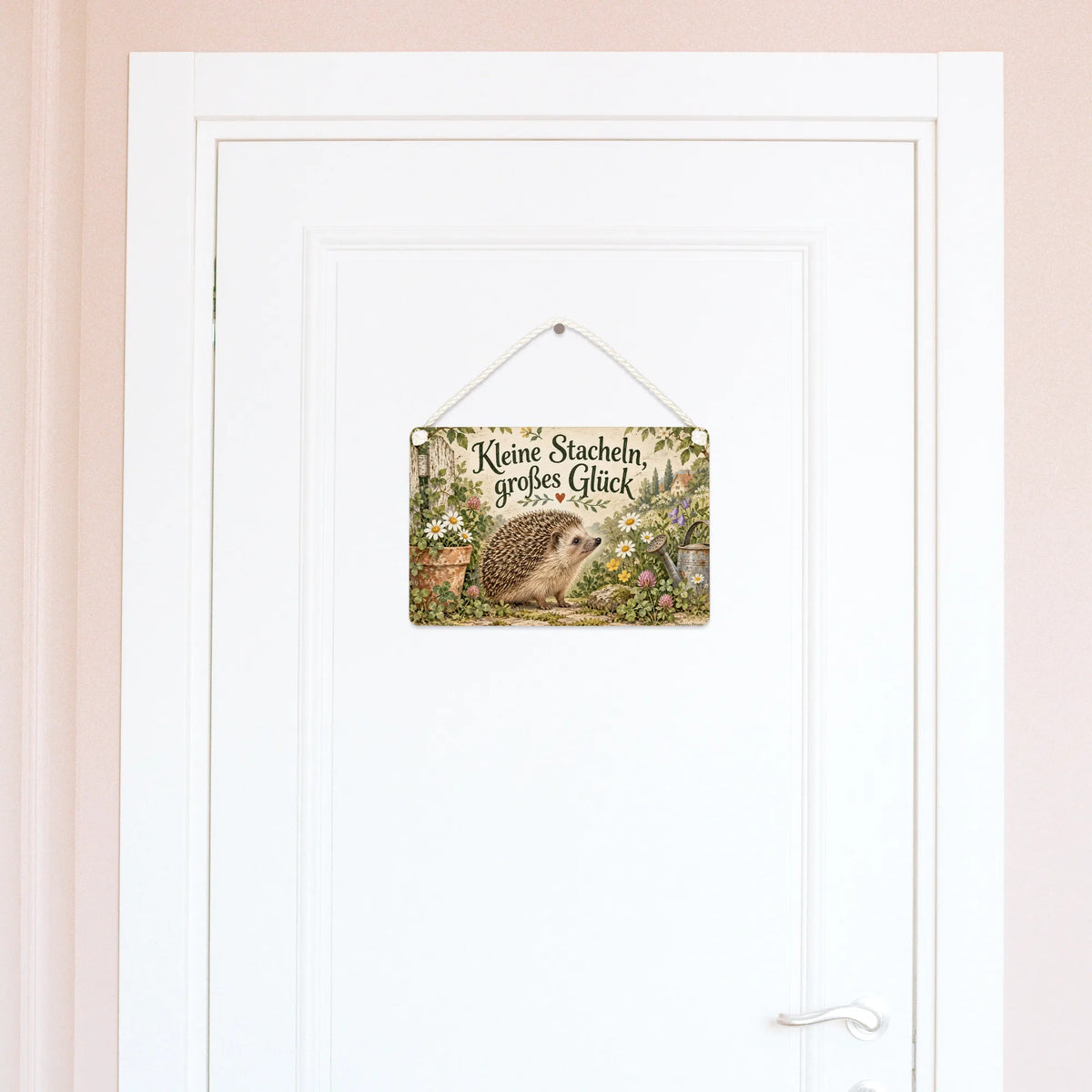 Süßes Schild mit Igel für Gartenfreunde