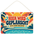 Lustiges Schild für Poolbesitzer mit Sprungbrett