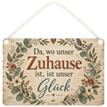 Herzliches Holzbild für das Wohnzimmer mit Eukalyptuskranz