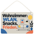 Lustiges Holzbild fürs Wohnzimmer mit Sofa