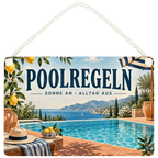 Lustiges Schild für Poolbesitzer mit Poolregeln|p:2020167|h:7f20f78b87c97e6f1b5aefbc2976a38f