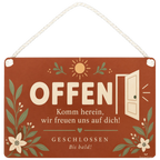 Freundliches Offen Geschlossen Schild für Ladentür mit Sonne|p:2020171|h:c8b1c2480cf2897bd168a3fec4202652