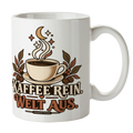 Gemütliche schwarze Keramiktasse für Kaffeeliebhaber mit Mond