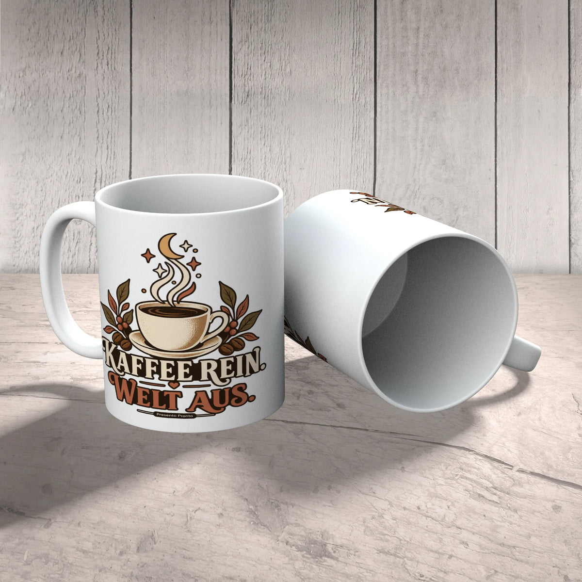 Gemütliche schwarze Keramiktasse für Kaffeeliebhaber mit Mond