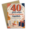 Lustige Geburtstagskarte zum 40. Geburtstag mit Zahl 40
